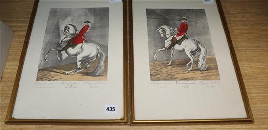 Johann Elias Ridinger (1698-1767), a pair of hand-coloured engravings 30 x 20.5cm